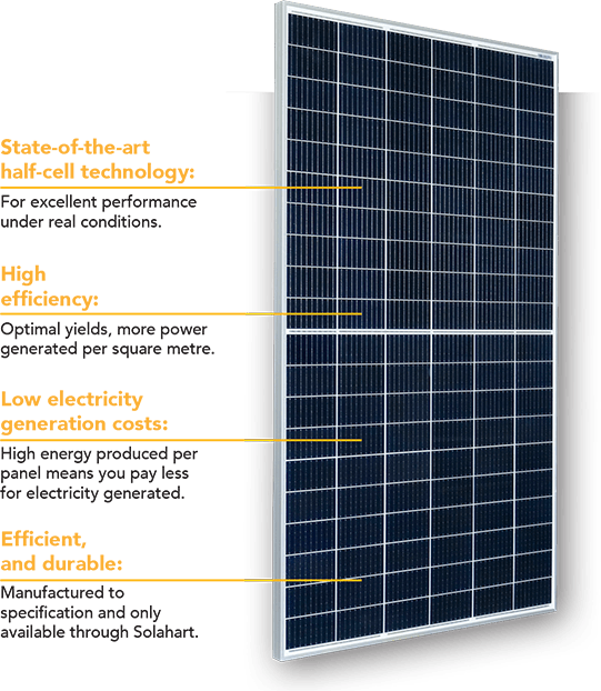 SunCell Solar Panel by Solahart including list features - available from Solahart Wangaratta, your local solar installer in Northern Victoria